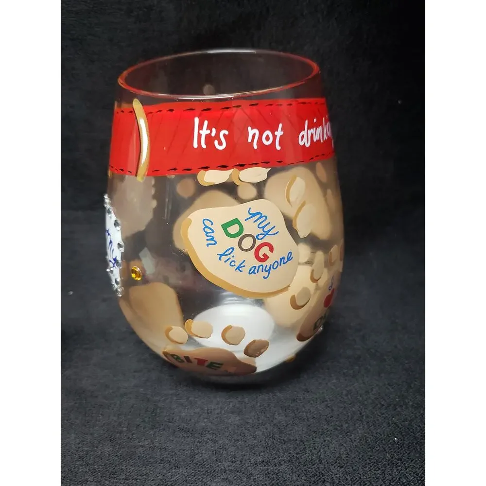 Lolita Love My Dog & Pug Life Wine Glasses Pug Decor & BNWT Socks | Doggy Lover